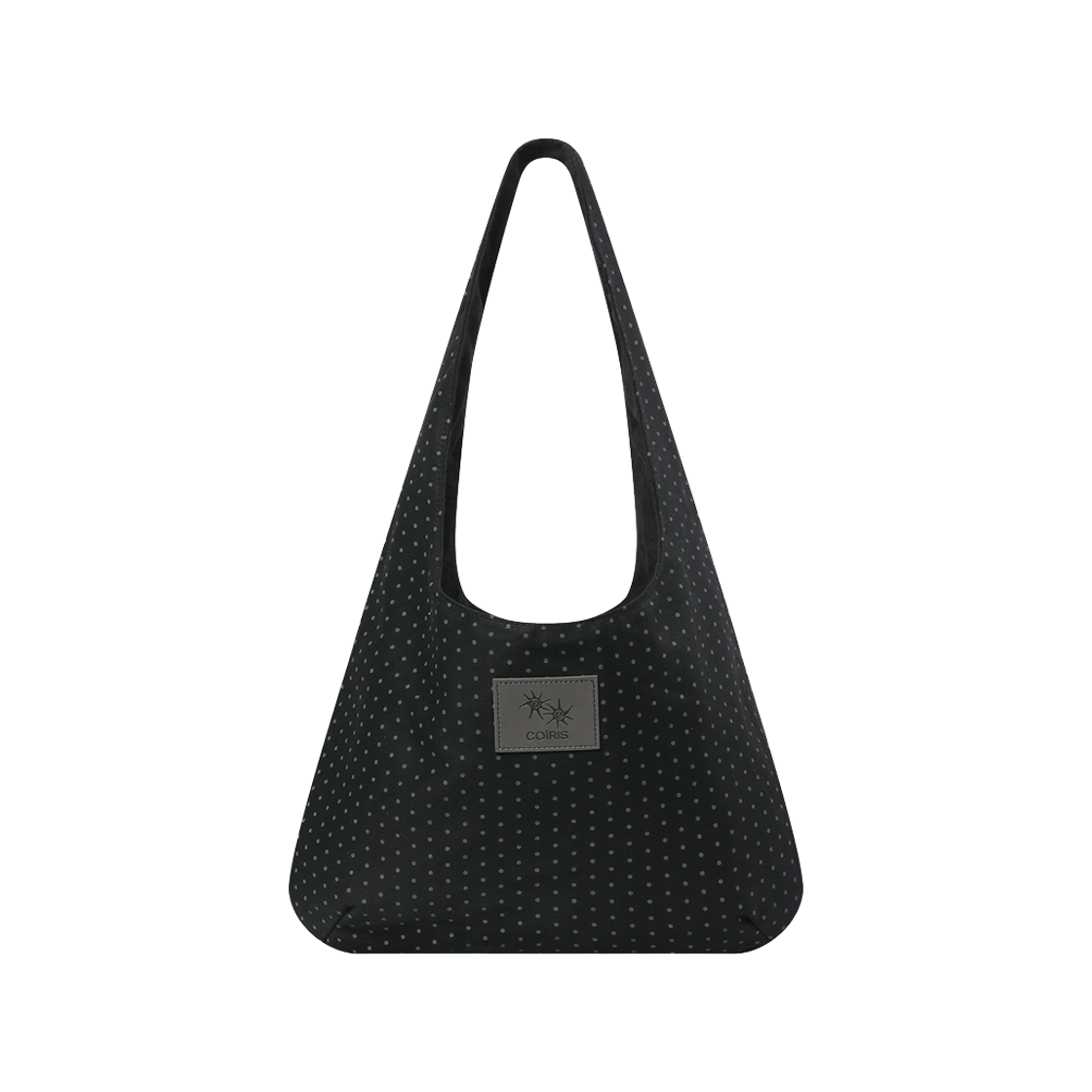 C-P00000JS Coiris Lumi Dot Leather Patch Hobo Bag Black