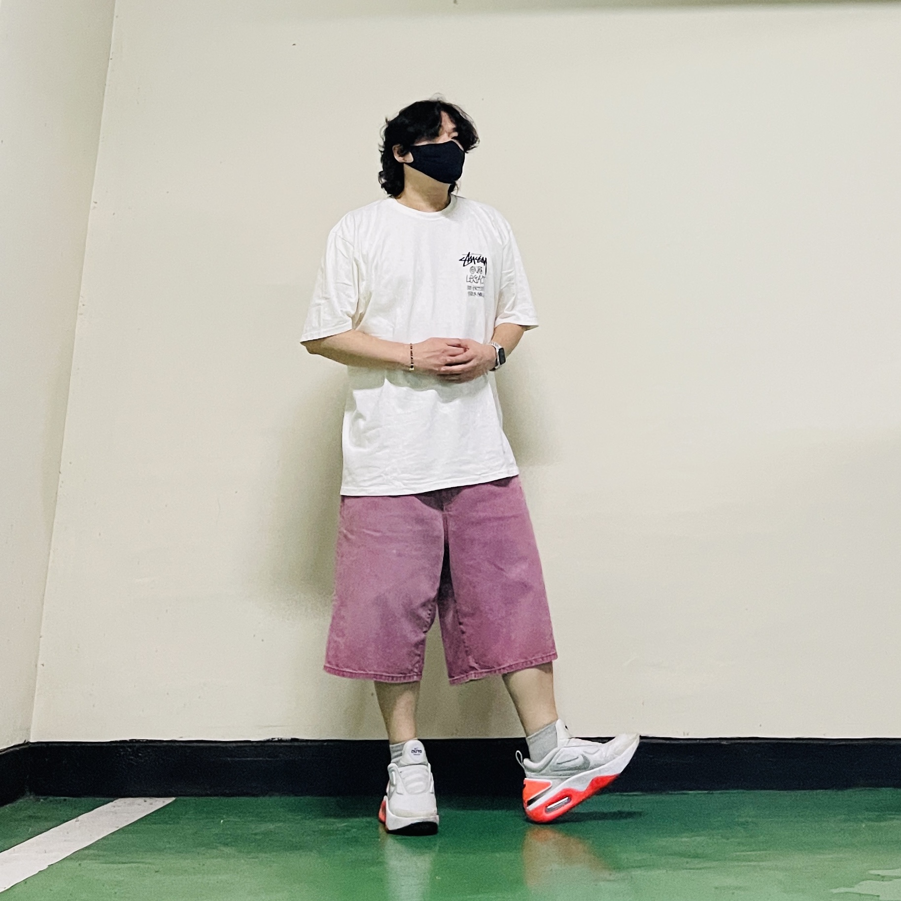 Nike Adapt Auto Max Pure Platinum (KR Charger), Stussy x Our Legacy Surfman Pigment Dyed T-Shirt Natural 착용 스타일 - 1