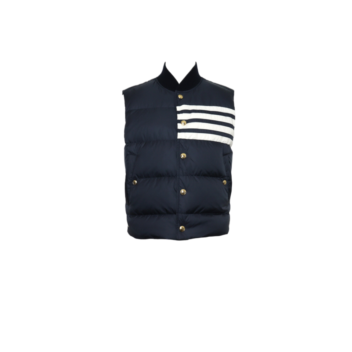 톰브라운 MVD017X 네이비 나일론 매트 피니시 사선 남성 패딩베스트 조끼aa65520(THOM BROWNE MVD017X Navy Nylon Matte Finish Asymmetric Padded Vest)