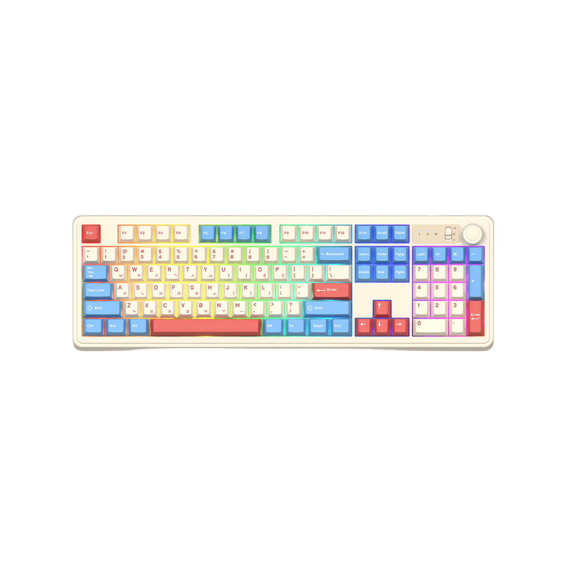 앱코 AF108PRO ABKO x SOAI 콜라보 3모드 기계식 키보드 코랄블루 경해축(ABKO AF108PRO ABKO x SOAI Collaboration 3 Mod Mechanical Keyboard Coral Blue Gyeonghae Axis) - 2