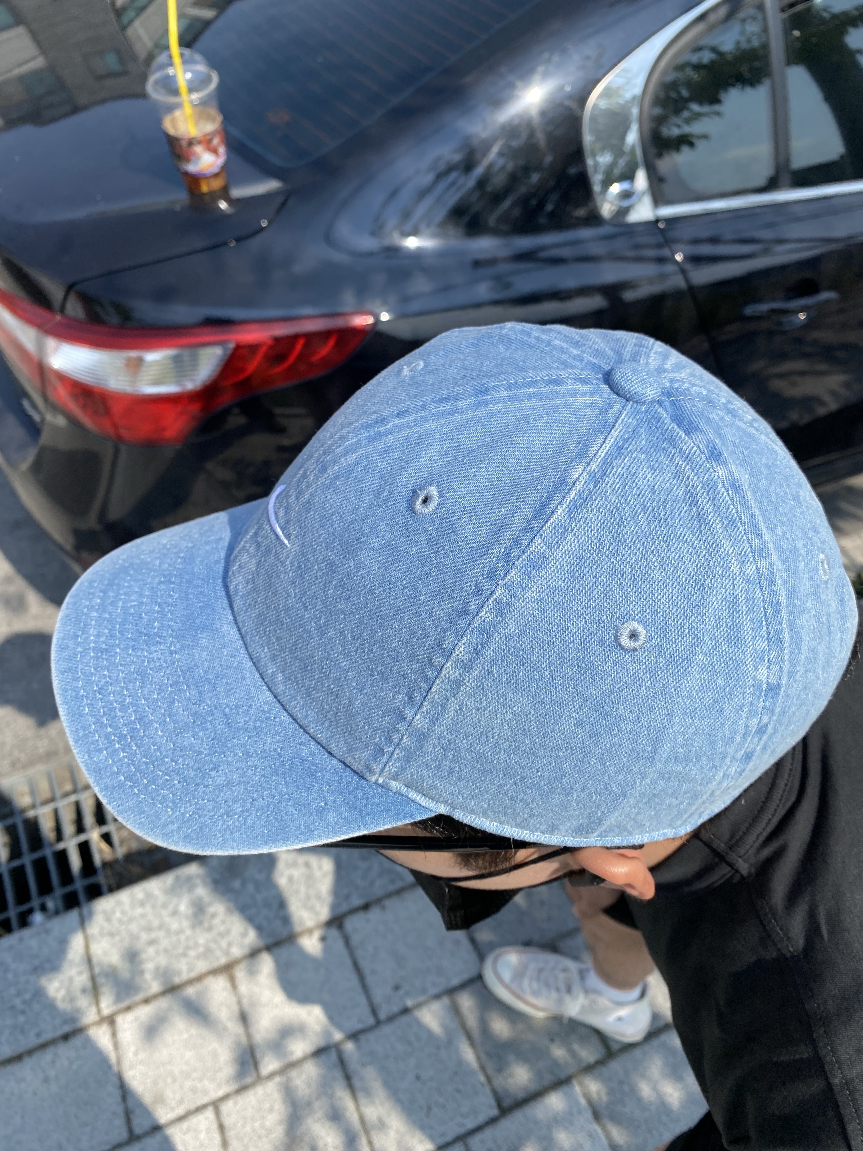 Nike Club Unstructured Denim Cap Aegean Storm Thunder Blue 착용 스타일
