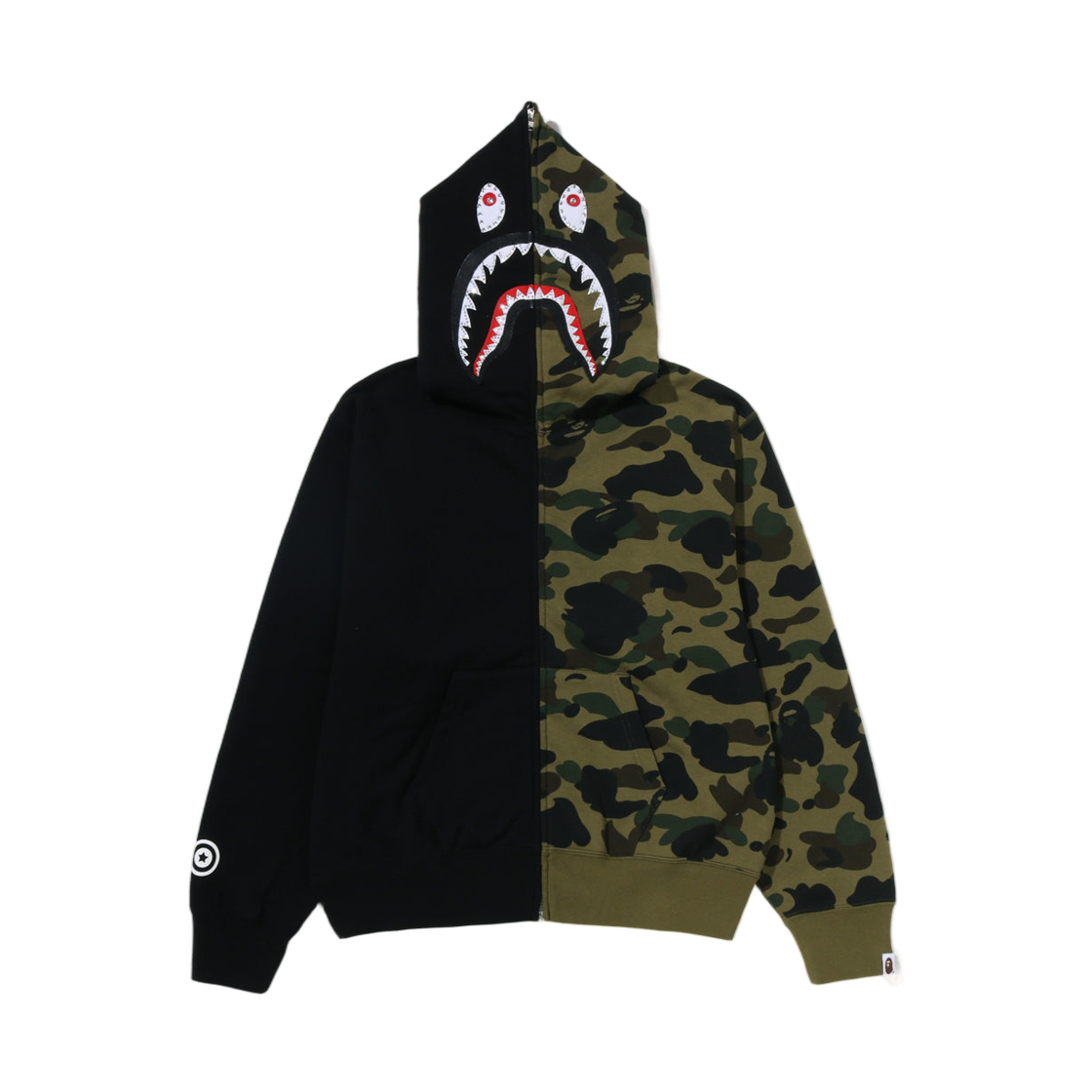 - (W) BAPE 1st Camo Crystal Stone Shark Full Zip Hoodie Black