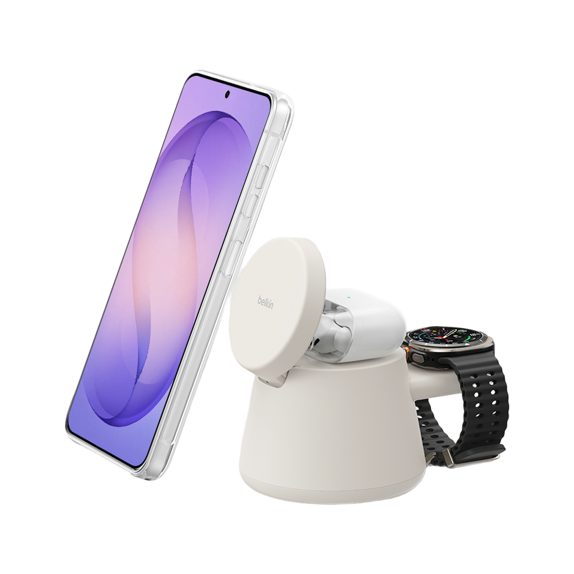 벨킨 Qi2 25W 3in1 마그네틱 무선 충전 스탠드 WIZ052 샌드(Belkin 3-in-1 Qi2 25W Magnetic Wireless Charging Stand WIZ052 Sand)