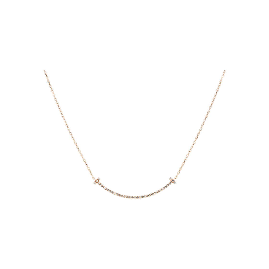 ITO75IQJT4B9 Tiffany & Co. T Smile Small 18K Rose Gold Diamond Necklace