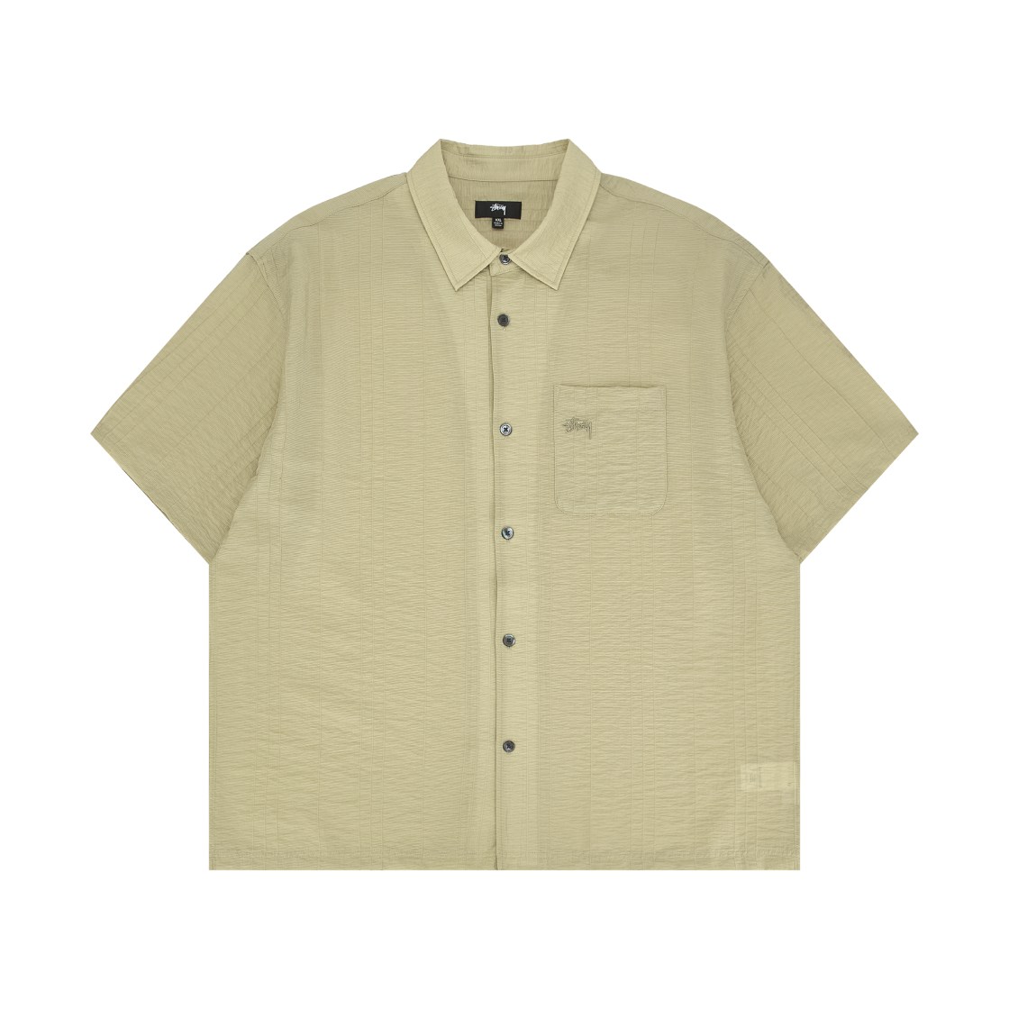 1110383 Stussy Pleated Textured Shirt Tan