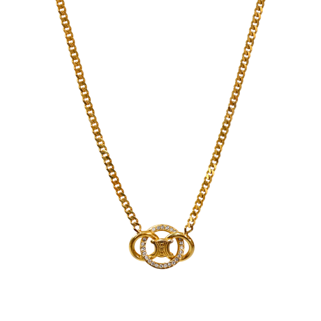 IT7N5QP53EVG Celine Cubic Round Triope Gold Necklace A-B62360