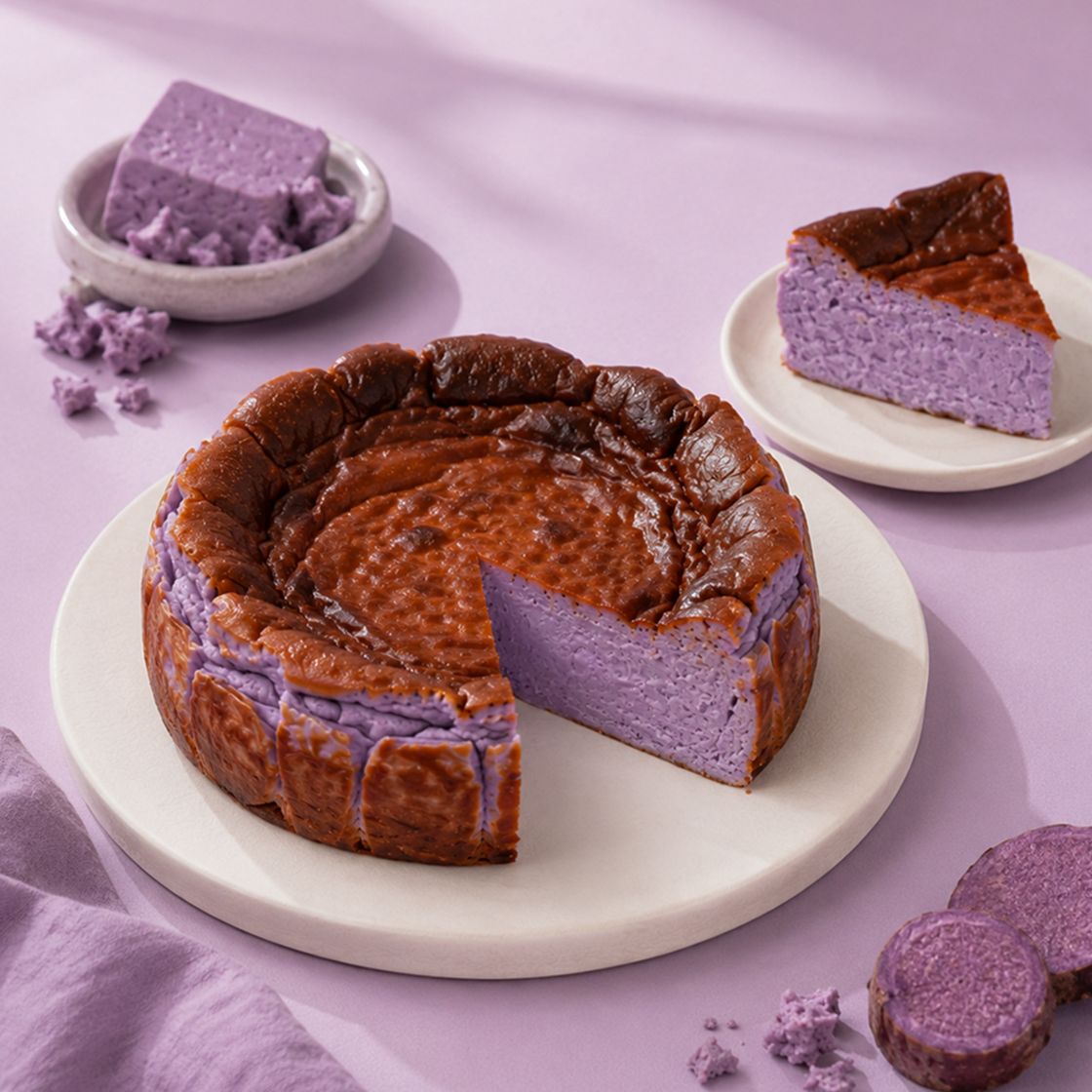 몽당 꾸떡 달달 우베 품은 바스크 치즈케이크 500g(mong dang Ube Basque Cheese Cake) - 2