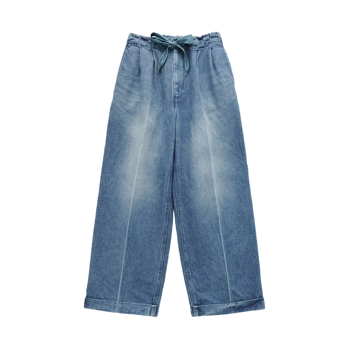 K2604LP122 Kapital 14 oz. Denim Easy Trousers Center Pleat Processing