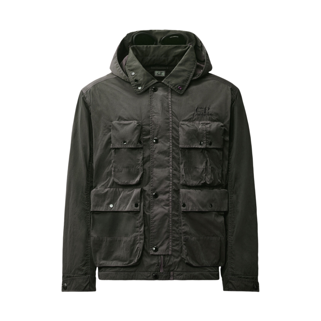 21CMOW045A110535D985 C.P. Company Heavy Chrome-R Goggle Jacket Raven Grey - 26FW