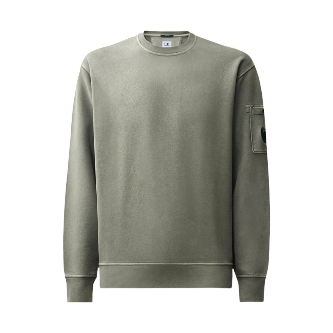 21CMSS718A006372R950 C.P. Company Brushed and Emerized Diagonal Fleece Crewneck Lens Sweatshirt Castor Grey - 26FW