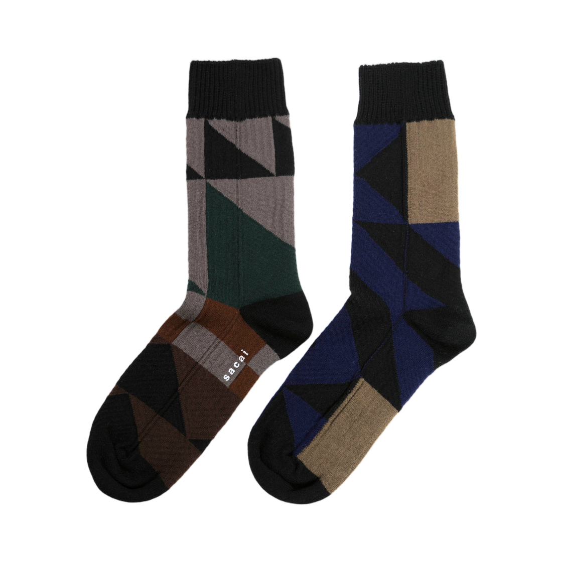 사카이 x 아페쎄 퀼트 삭스 브라운 멀티(Sacai x A.P.C. Quilts Socks Brown Multi)