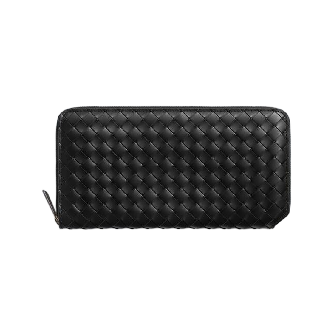 861796V6PD11263 Bottega Veneta Intrecciato Piccolo Zip-Around Wallet Black Thunder