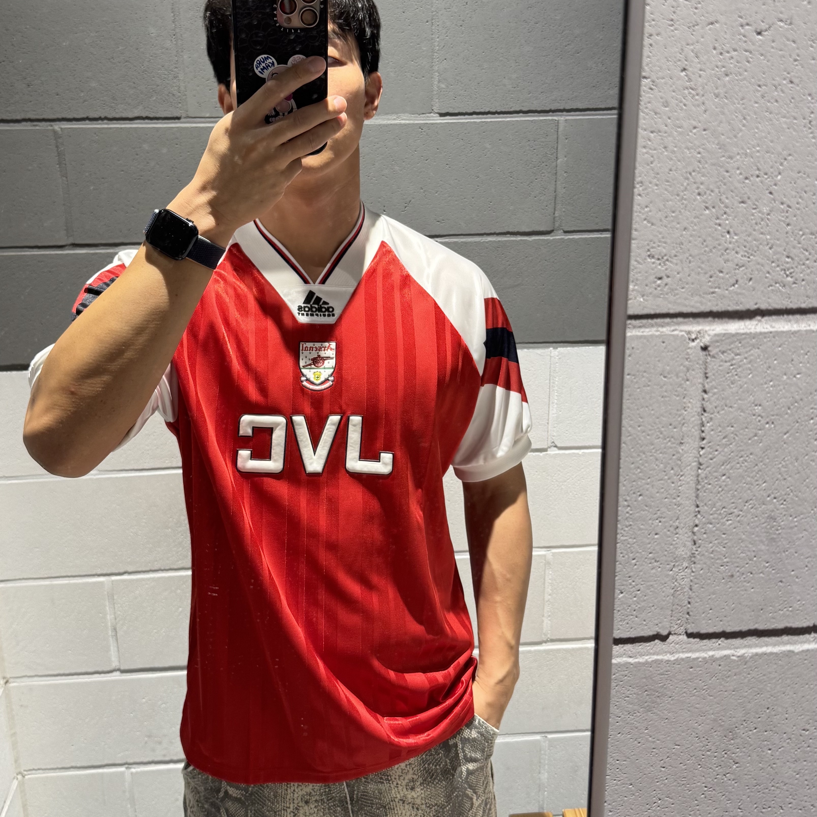 Adidas Arsenal 92-94 Home Jersey Team Collegiate Red - KR Sizing (Non Marking Ver.) 착용 스타일