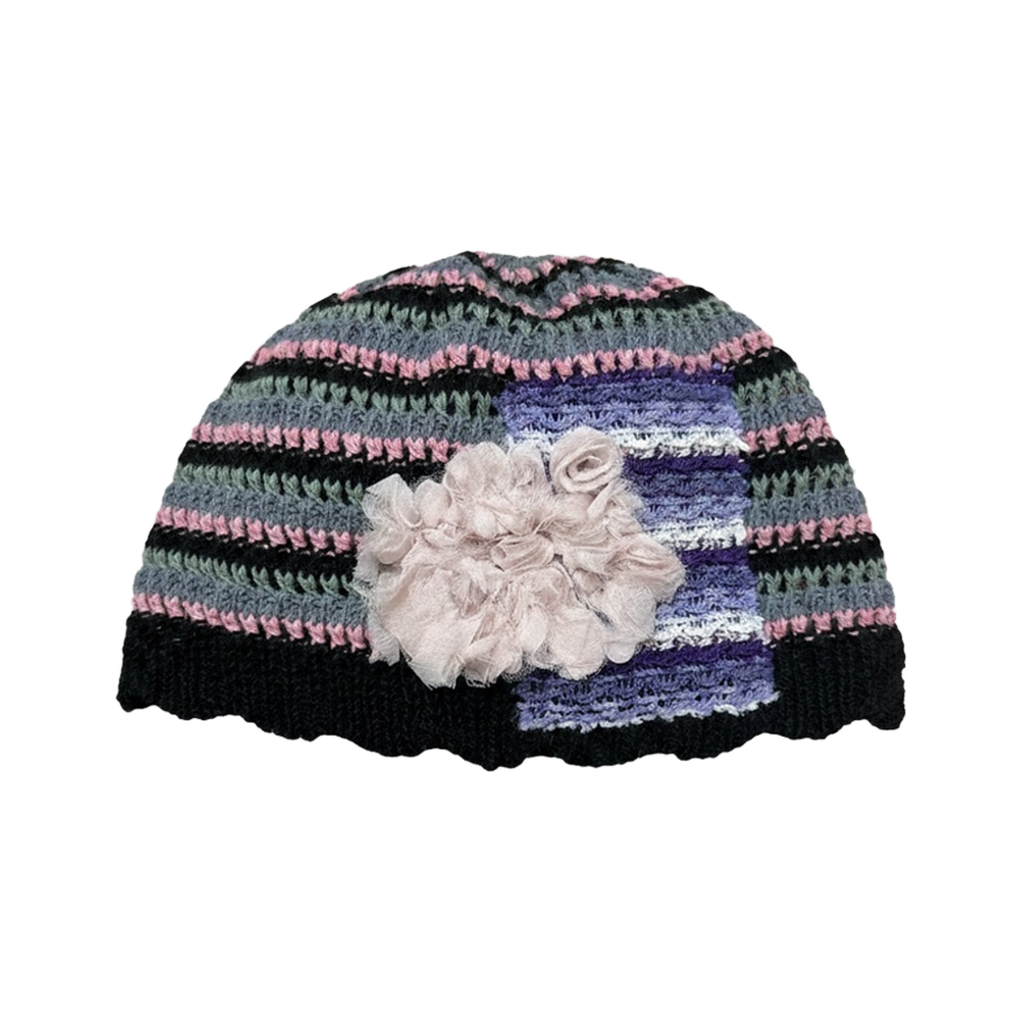 더그레이티스트 플라워페이퍼비니 블랙(THE GREATEST Flower Paper Beanie Black)