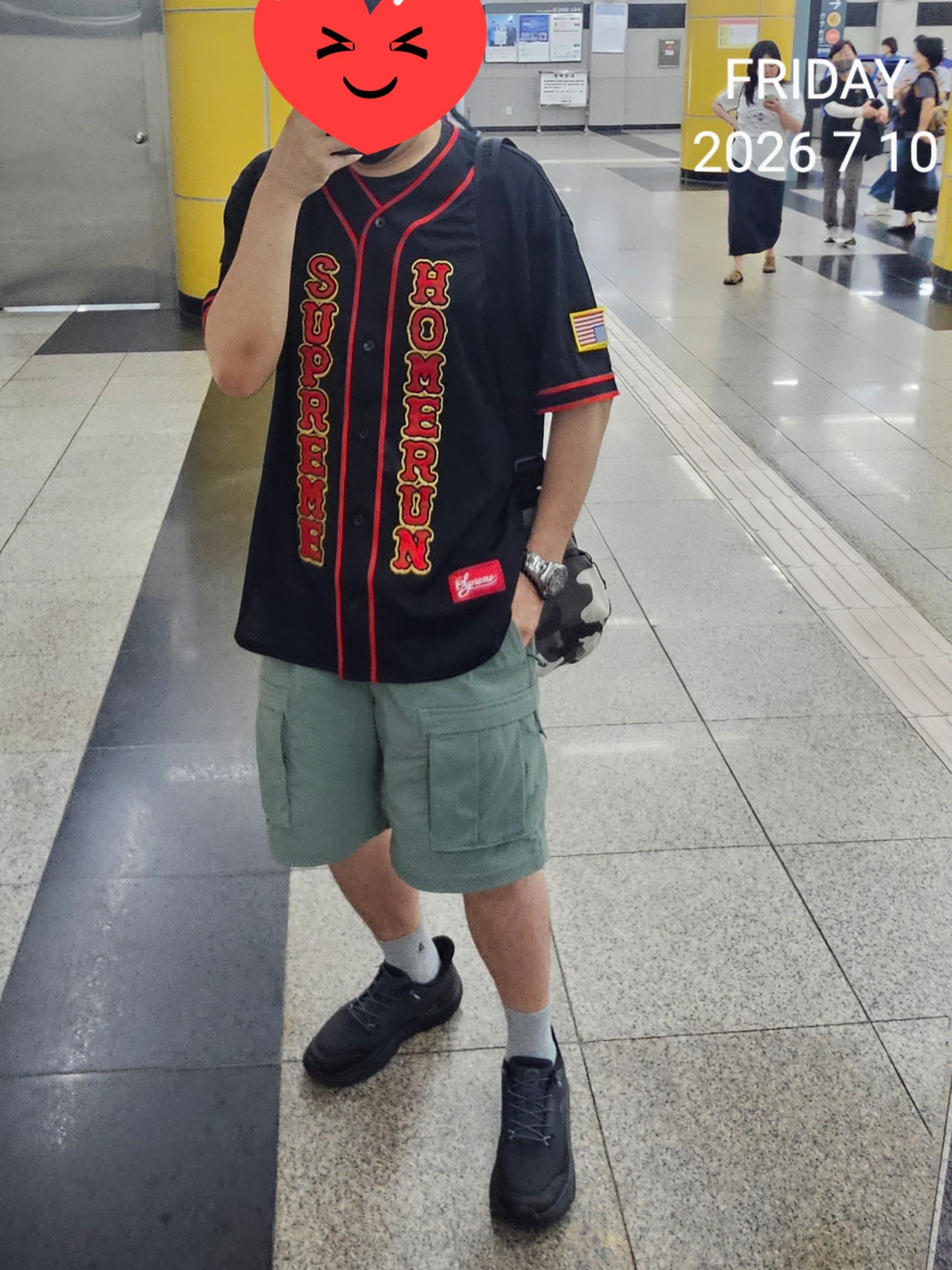 Supreme x Homerun Baseball Jersey Black - 25SS, Nike ACG Smith Summit Cargo Pants Clay Green - Asia 착용 스타일 - 1