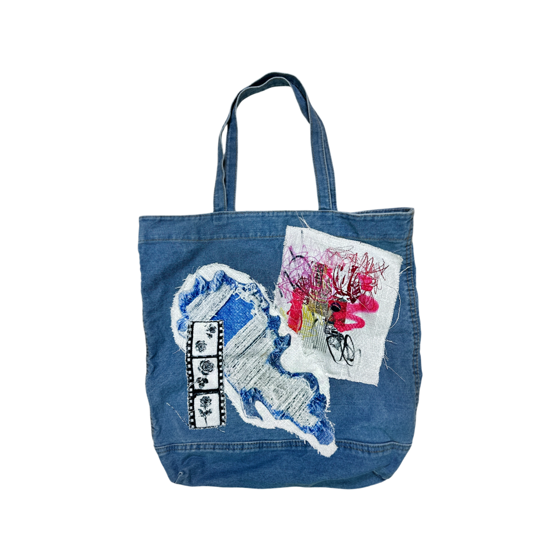 더그레이티스트 패치워크 데님 토트백(THE GREATEST Patchwork Denim Totebag)