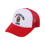 BAPE College Mesh Cap Red