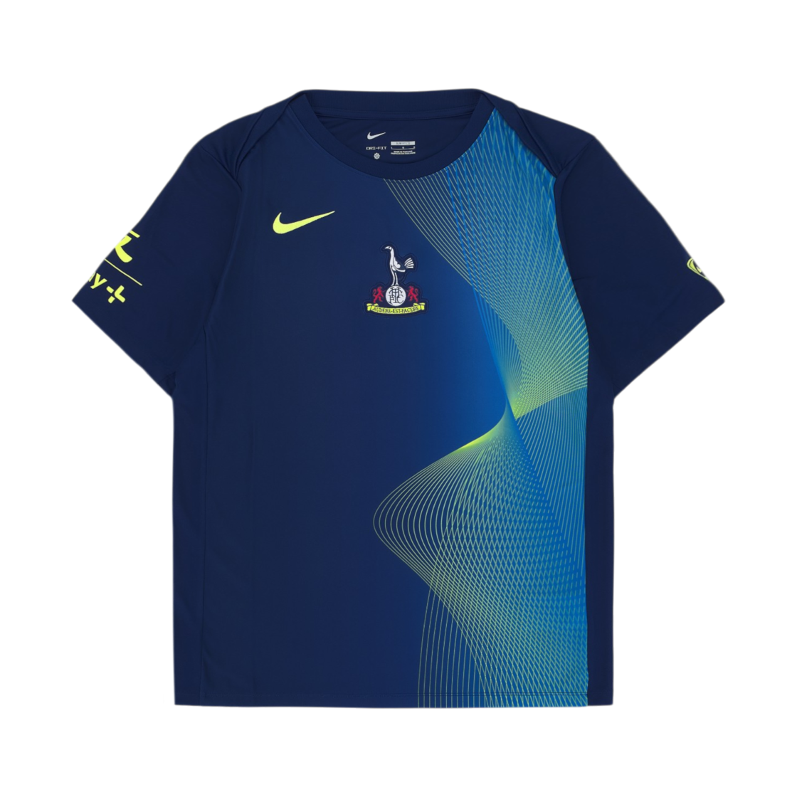 HM3446-492 Nike Tottenham Hotspur 2025/26 Academy Pro Third Dri-FIT Total 90 Soccer Pre-Match Top Blue Void Dynamic Yellow (HM3446-492) (Non Marking Ver.)