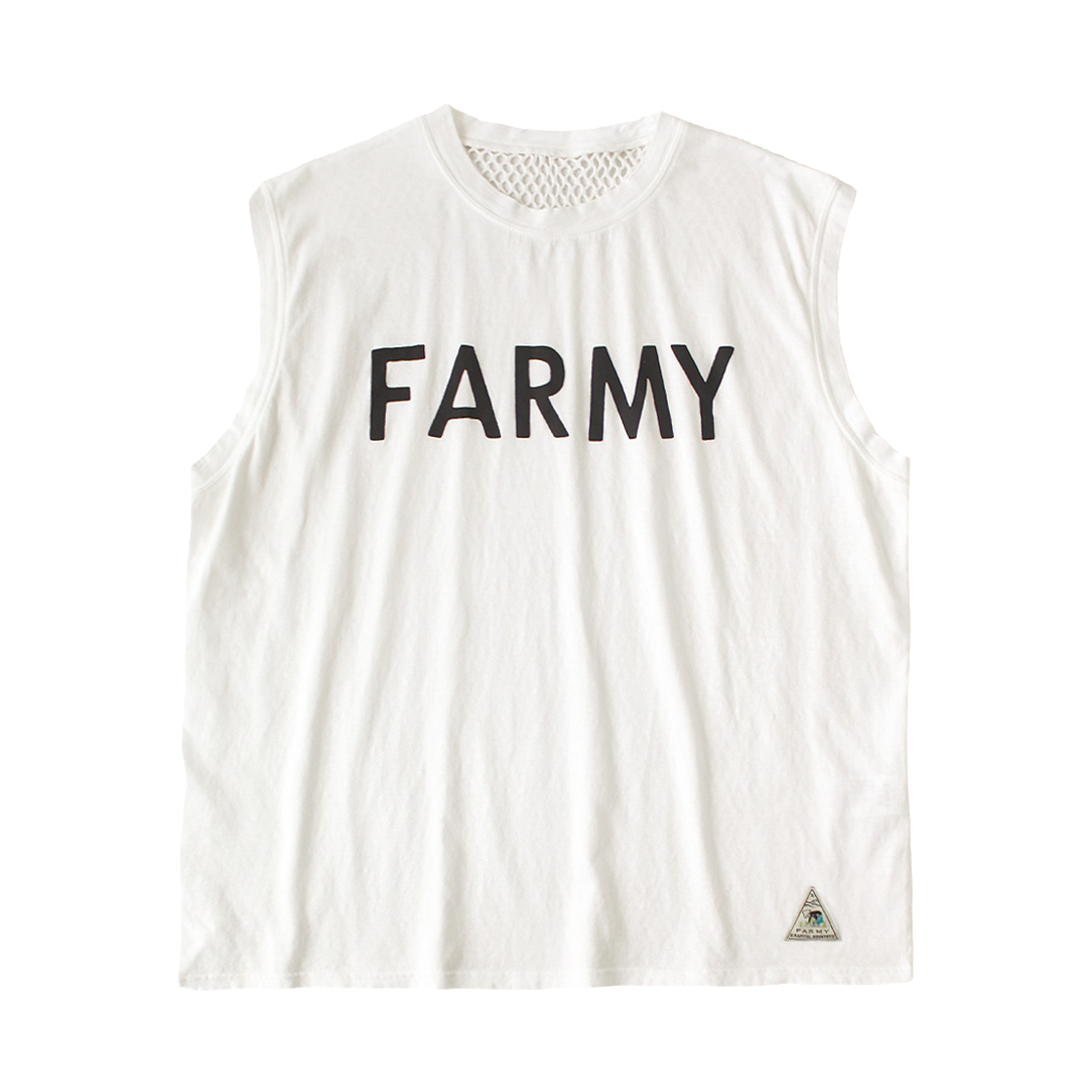K2604SC157 Kapital 20 Jersey Sleeveless Big T-Shirt Farmy Pt White