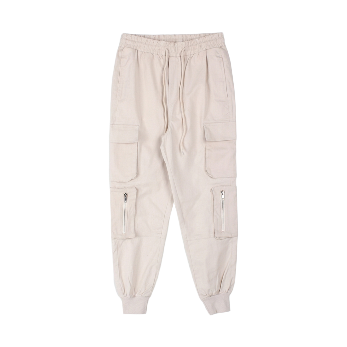GC3910-베이지 GCLIP Banded Flap Two-Pocket Stretch Jogger Pants Beige