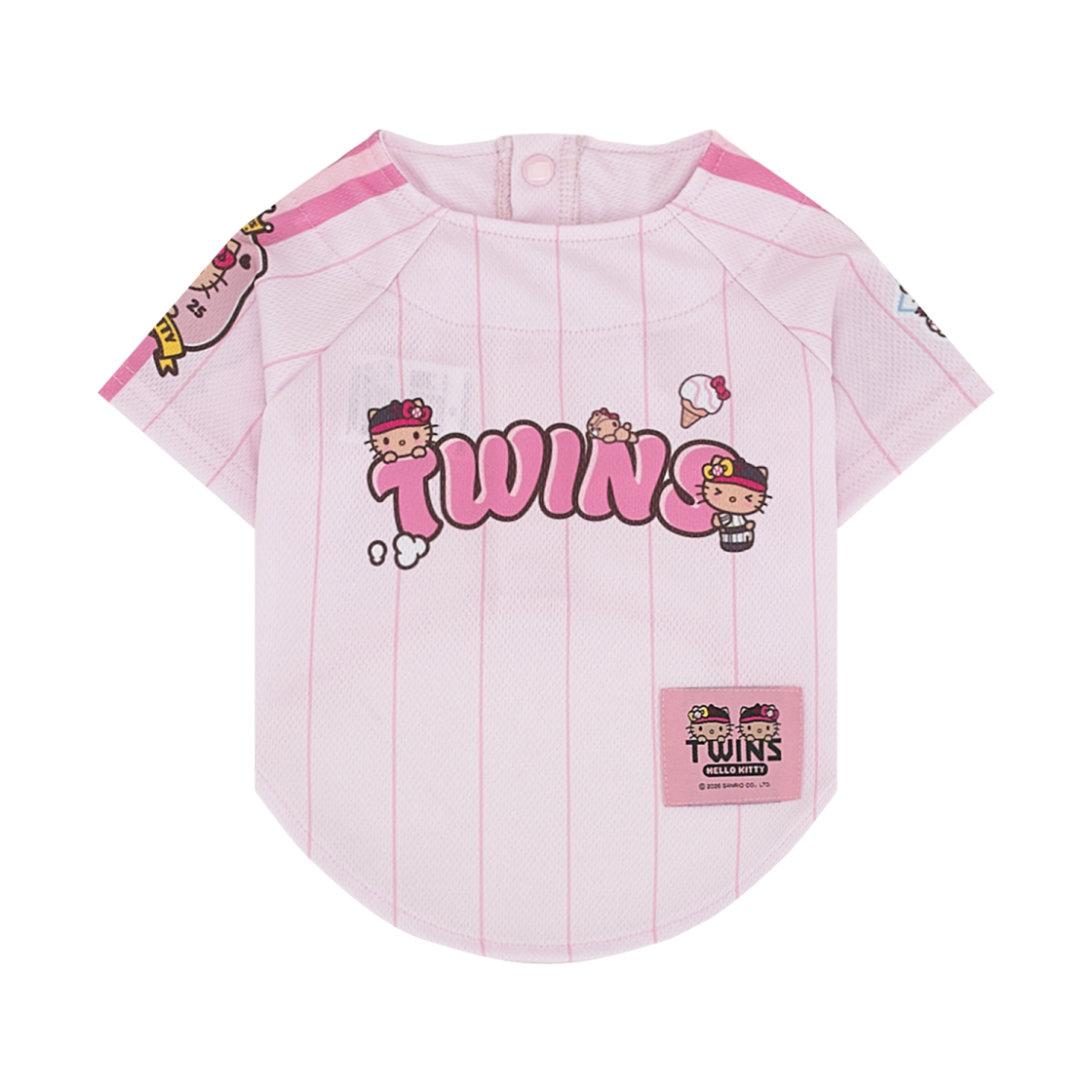 LG 트윈스 x 태닝 헬로 키티 핑크 팝 펫 유니폼 화이트 핑크 (논 마킹 버전)(LG Twins x Tanning Hello Kitty Pink Pop Pet Jersey White Pink (Non Marking Ver.))