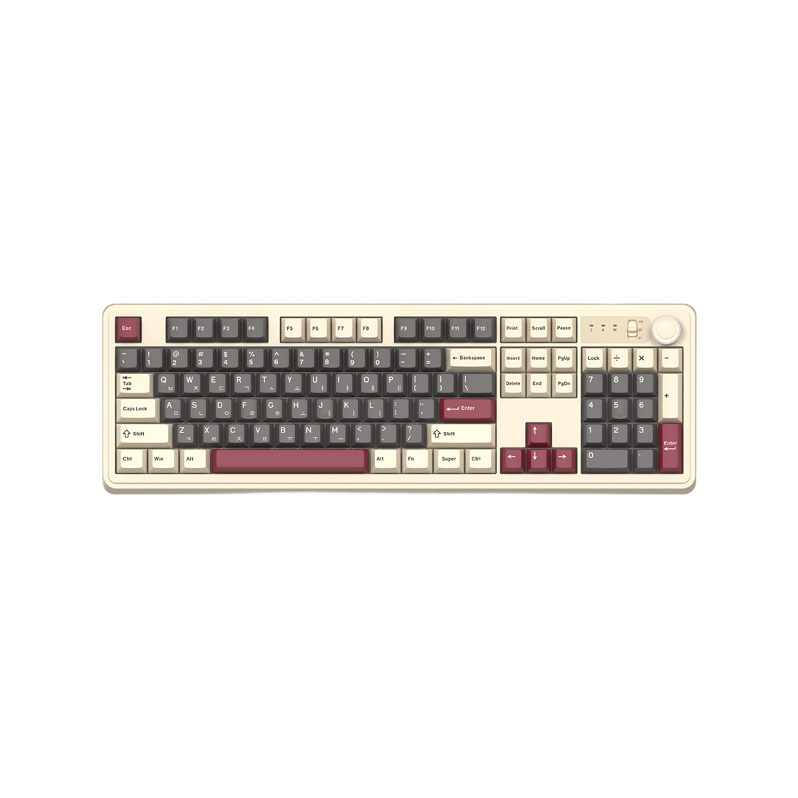 앱코 AF108PRO ABKO x SOAI 콜라보 3모드 기계식 키보드 와인 그레이 경해축(ABKO AF108PRO ABKO x SOAI Collaboration 3 Mod Mechanical Keyboard Wine Gray Hardening Axis)