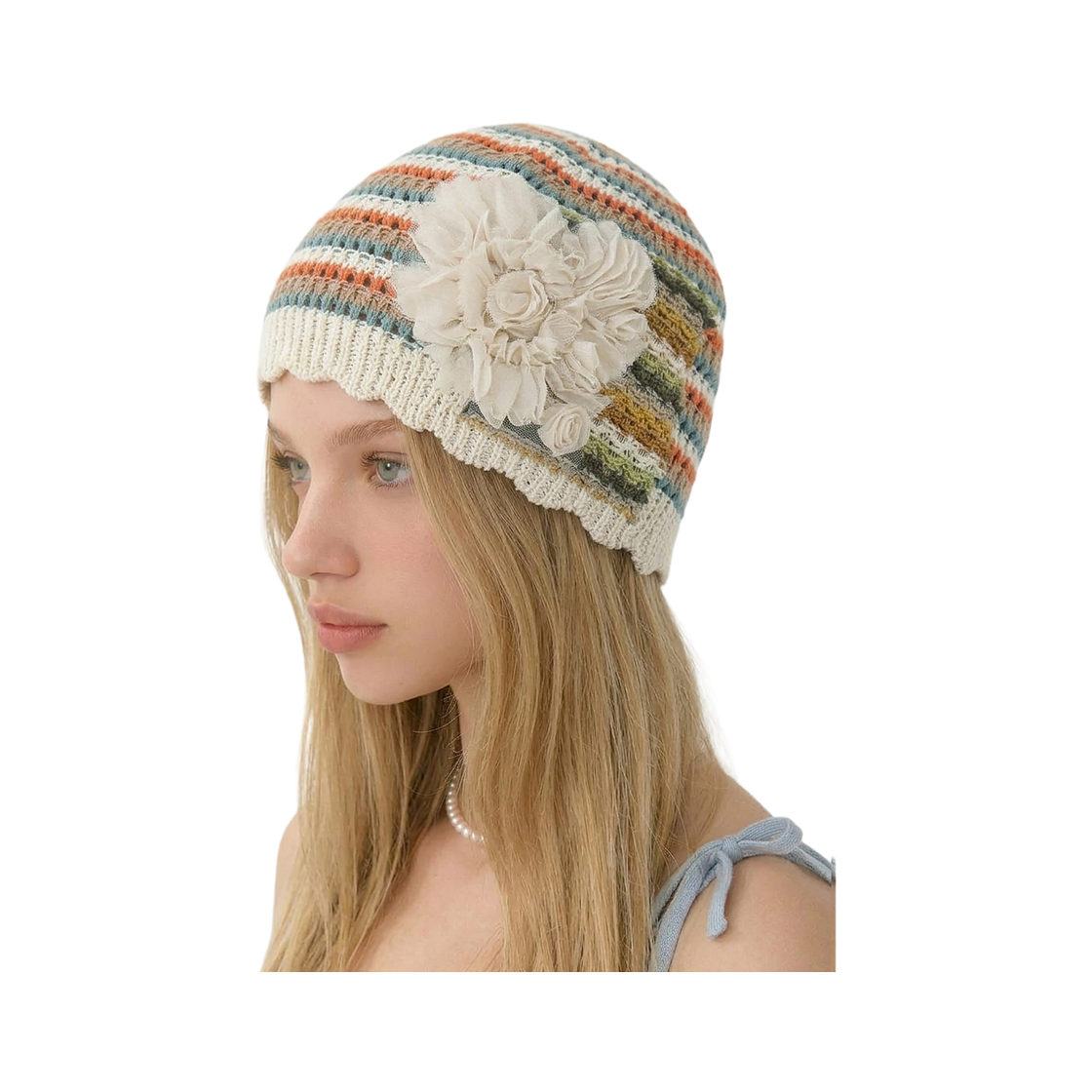 더그레이티스트 플라워페이퍼비니 아이보리(THE GREATEST Flower Paper Beanie Ivory) - 2