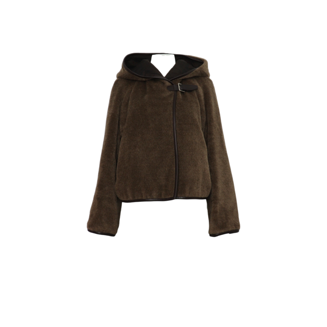 에르메스 H4H0198DE 브라운 알파카 혼방 드로스트링 후드 퍼 크롭 여성자켓aa65450(Hermes Brown Alpaca Blend Drawstring Hooded Fur Crop Jacket)