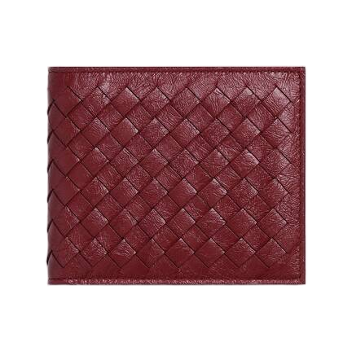 876811V6U306525 Bottega Veneta Woven Mycelium Bi-Fold Wallet Lava Red