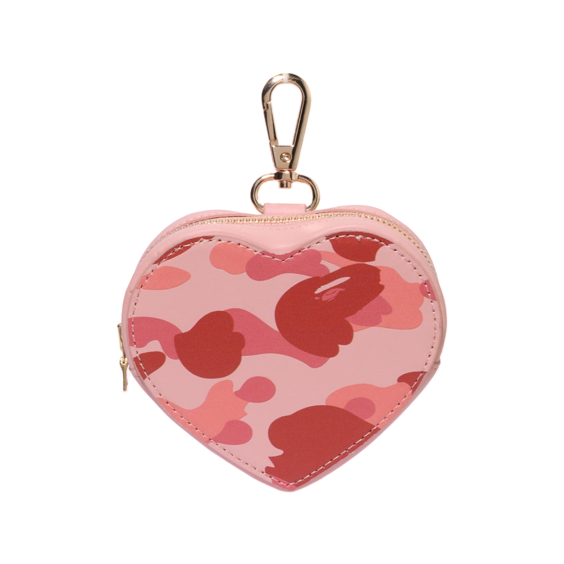 베이프 퍼스트 카모 하트 쉐이프 코인 케이스 핑크(BAPE 1st Camo Heart Shaped Coin Case Pink) - 1