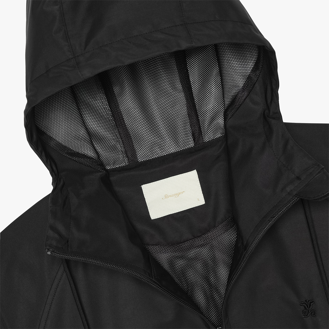 스트레인저 와이드 핏 폴리 후디드 윈드브레이커 블랙(Stranger Wide Fit Poly Hooded Windbreaker Black) - 3