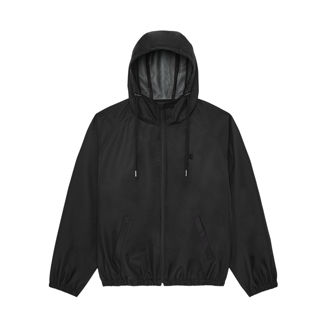 0026SROM009BLK Stranger Wide Fit Poly Hooded Windbreaker Black