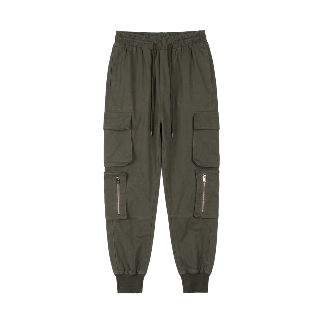 GC3910-카키 GCLIP Banded Flap Two-Pocket Stretch Jogger Pants Khaki