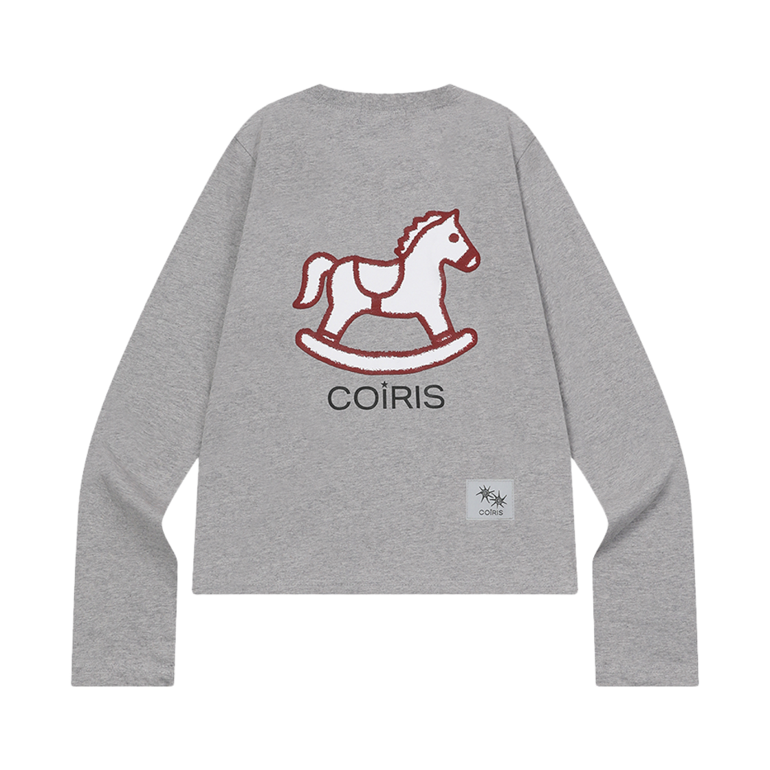 C-P00000KA Coiris Crayon Pony Graphic Long Sleeve T Gray