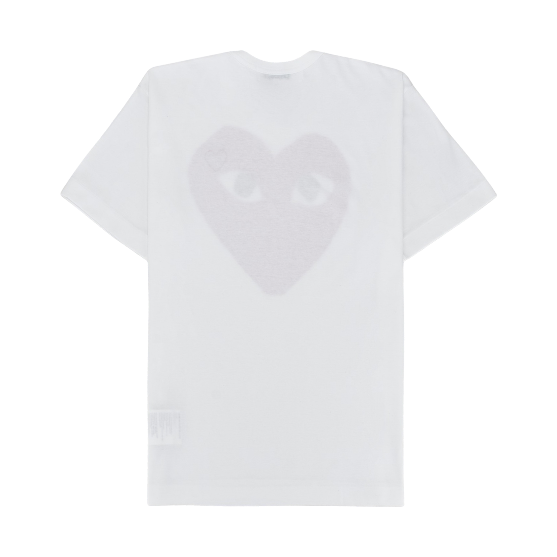 플레이 꼼데가르송 라지 레드 하트 앤 엠블럼 티셔츠 화이트(Play Comme des Garcons Large Red Heart and Emblem T-Shirt White) - 2