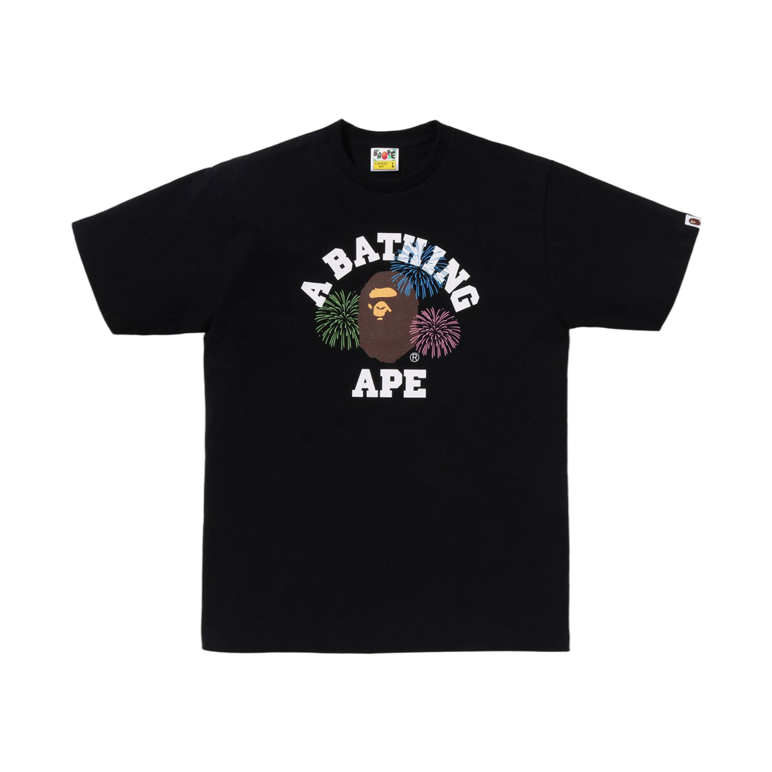 - BAPE Ape Head Firework College T-Shirt Black