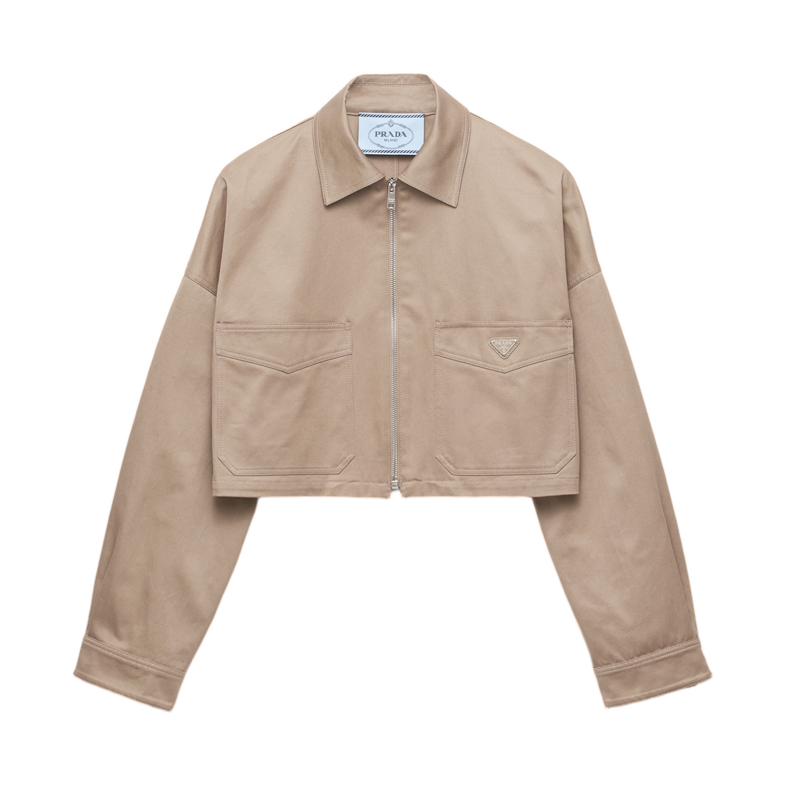 (W) 프라다 치노 블루종 자켓 클레이 그레이((W) Prada Chino Blouson Jacket Clay Grey)