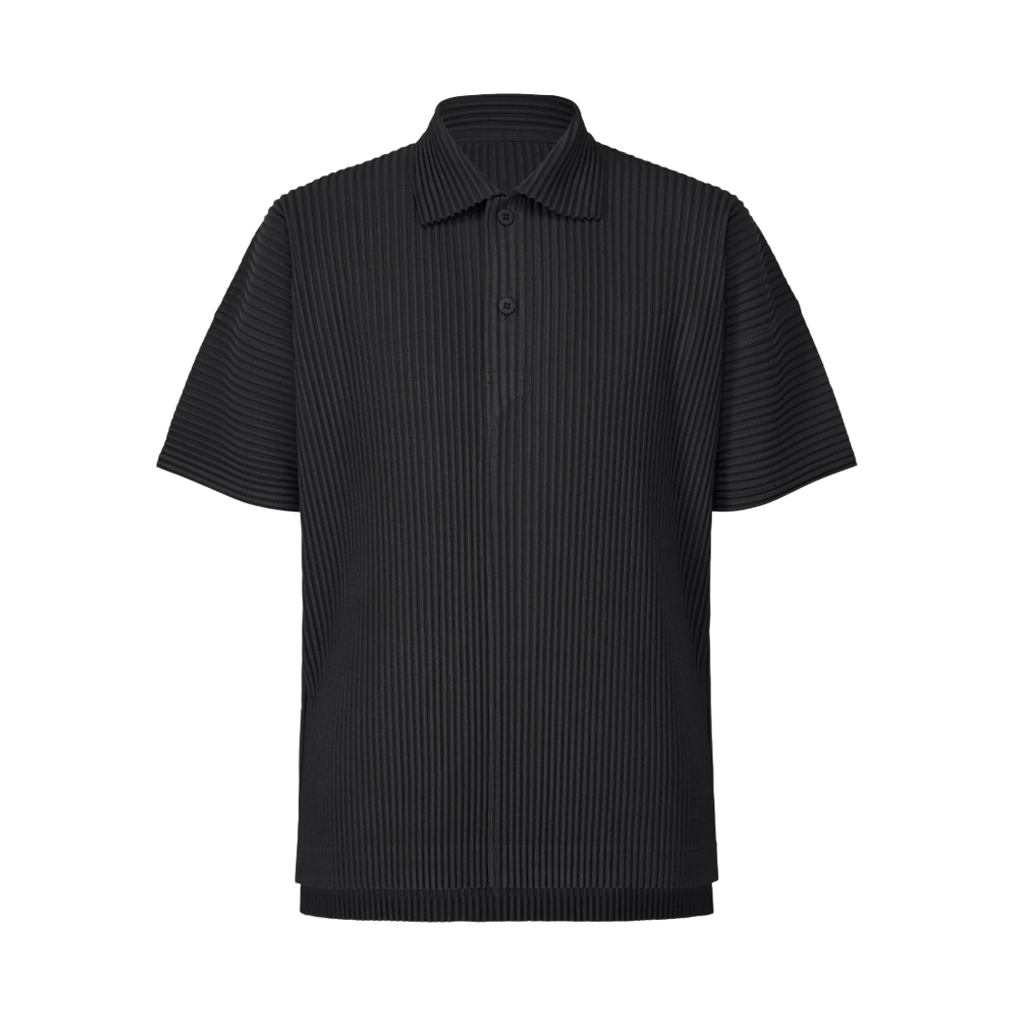 HP61-JM061-15 Homme Plisse Issey Miyake MC June Short Sleeve Polo Shirt Black