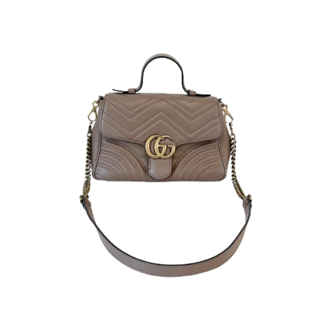 ITWVIA7L4H5E Gucci 498110 GG Marmont Small Top Handle Tote & Shoulder Bag