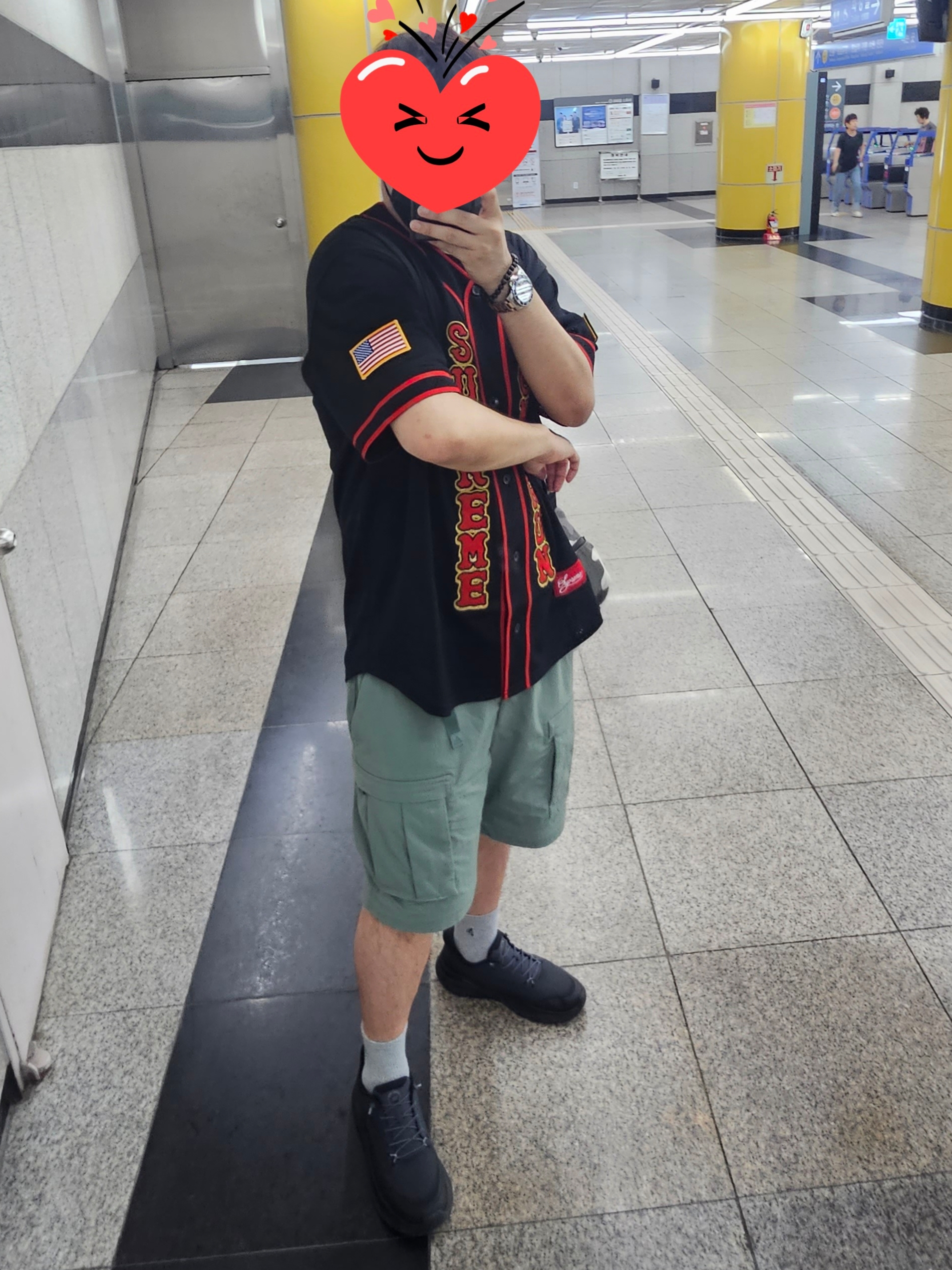 Supreme x Homerun Baseball Jersey Black - 25SS, Nike ACG Smith Summit Cargo Pants Clay Green - Asia 착용 스타일 - 3