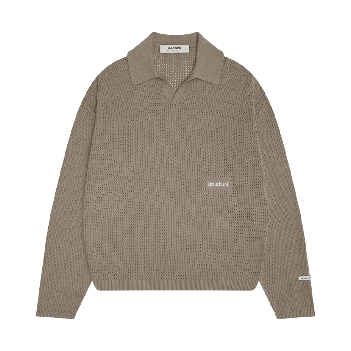 [KREAM 단독] 어바웃 블랭크 리조트 롱 슬리브 니트 폴로 세이지 - 26FW([KREAM 단독] About:Blank Resort Long Sleeve Knit Polo Sage - 26FW) - 1