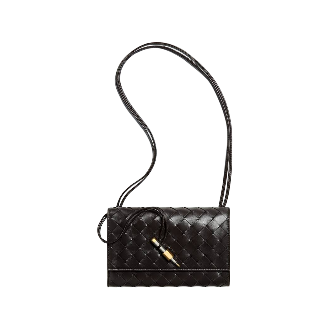 A0007JVCPP22095 Bottega Veneta Andiamo Pouch On Strap Espresso