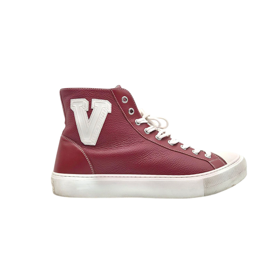 IT3G4MJ44PVT Louis Vuitton V Logo Patch High-Top Sneakers L412703