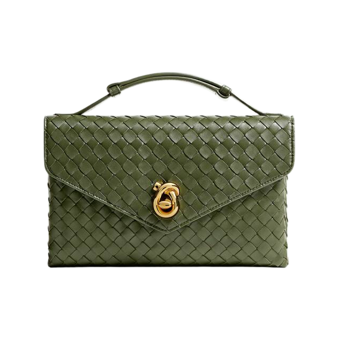 817191V08Z03783 Bottega Veneta Knot Lock Green Tweed