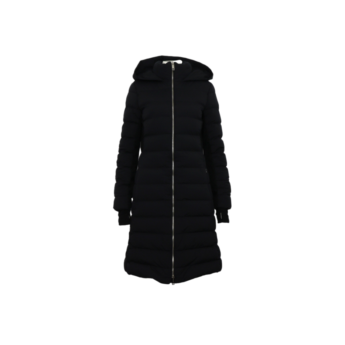 IT5IUK2W4POI Burberry Black Newbridge Slim Fit Hooded Down Long Jacket