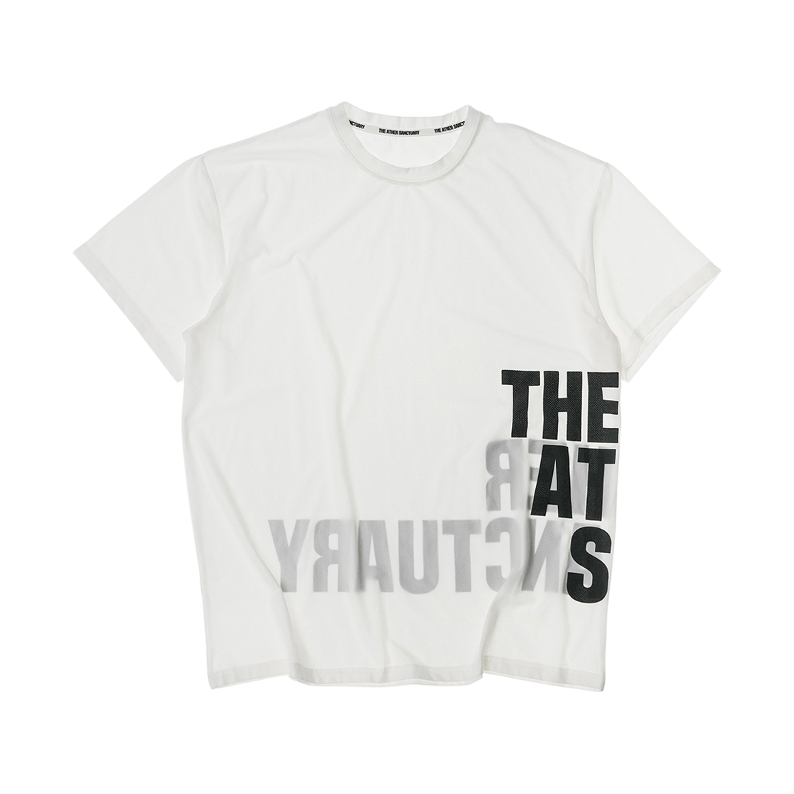 TS-030 THE ATHER SANCTUARY Origin Big Logo Mesh S/S Tee White