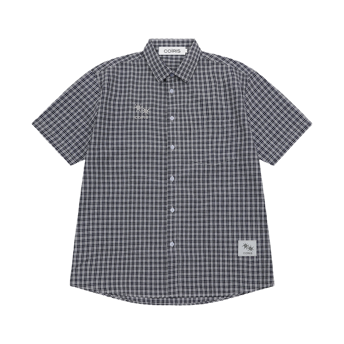 C-P00000JT Coiris Kaio Check Half Shirt Unisex Navy