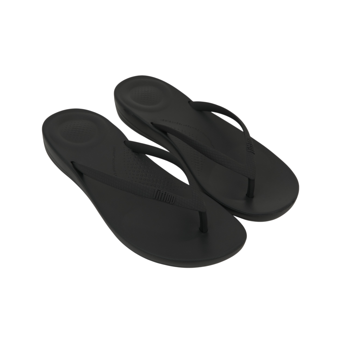 (W) 핏플랍 아이쿠션 얼고노믹 플립플랍 올 블랙((W) FITFLOP Iqushion Ergonomic Flip Flops All Black) - 4