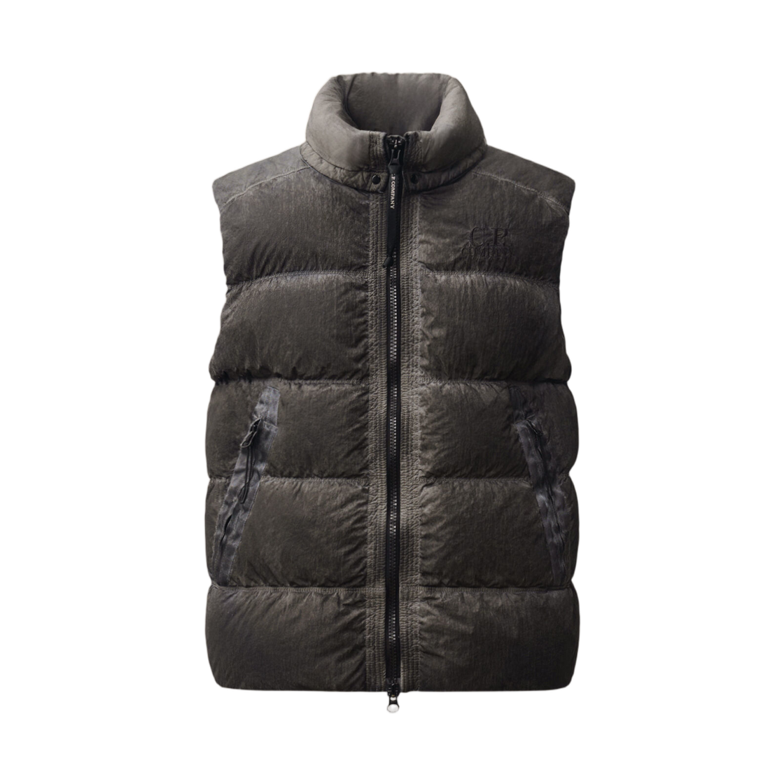 21CMVE114A006369SR90 C.P. Company Eco-Chrome R Mixed Hooded Down Gilet Re-Color Black - 26FW