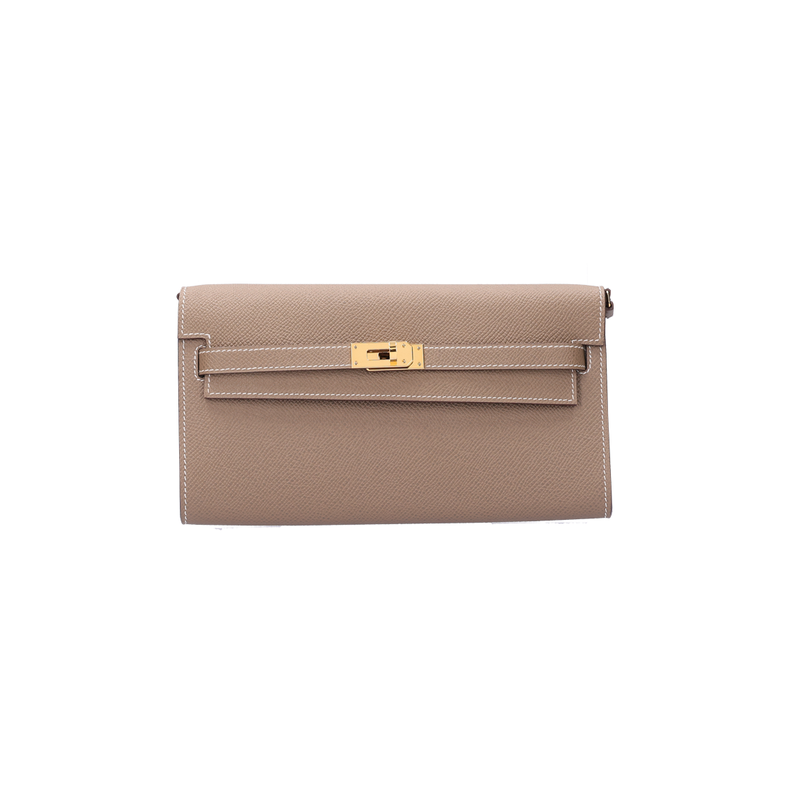 ITWQVTIOOOSM Hermes Kelly Classic To Go Long Wallet in Epsom Etoupe Y Engraving